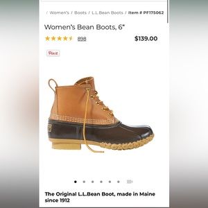 EUC LL BEAN women’s 9W 6 inch Bean Boots/Duck Boots